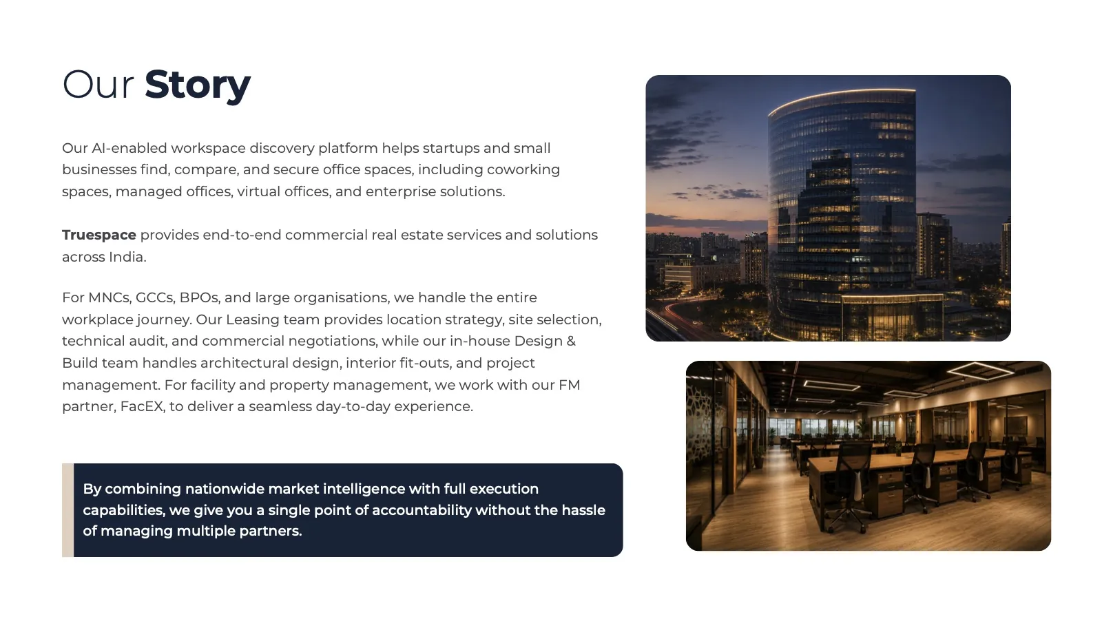 A TrueSpace company profile spread